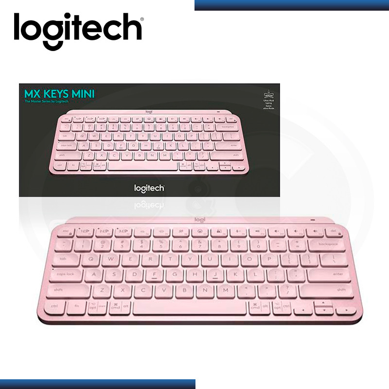 Logitech MX Keys Mini Teclado Inalámbrico Multi-Device, Minimalista Retroiluminado, Rosa.