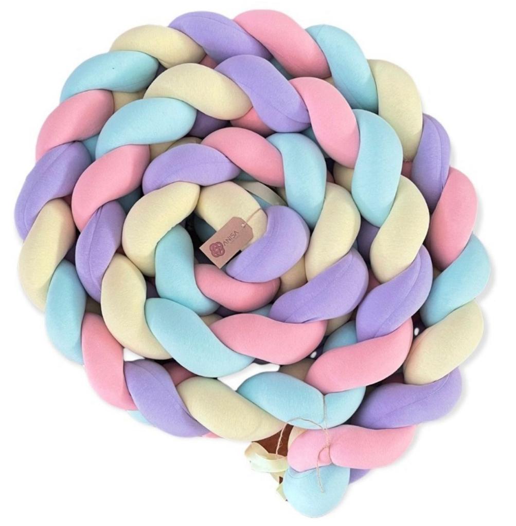 Protector de Cuna Trenza Bumber Bebé 4 mts Personalizada