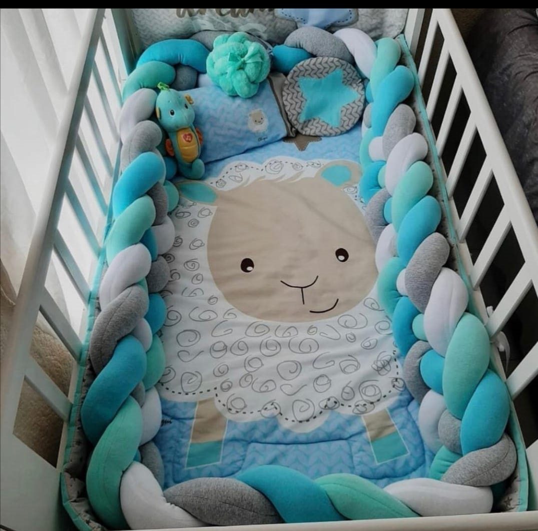 Protector de Cuna Trenza Bumber Bebé 4 mts Personalizada