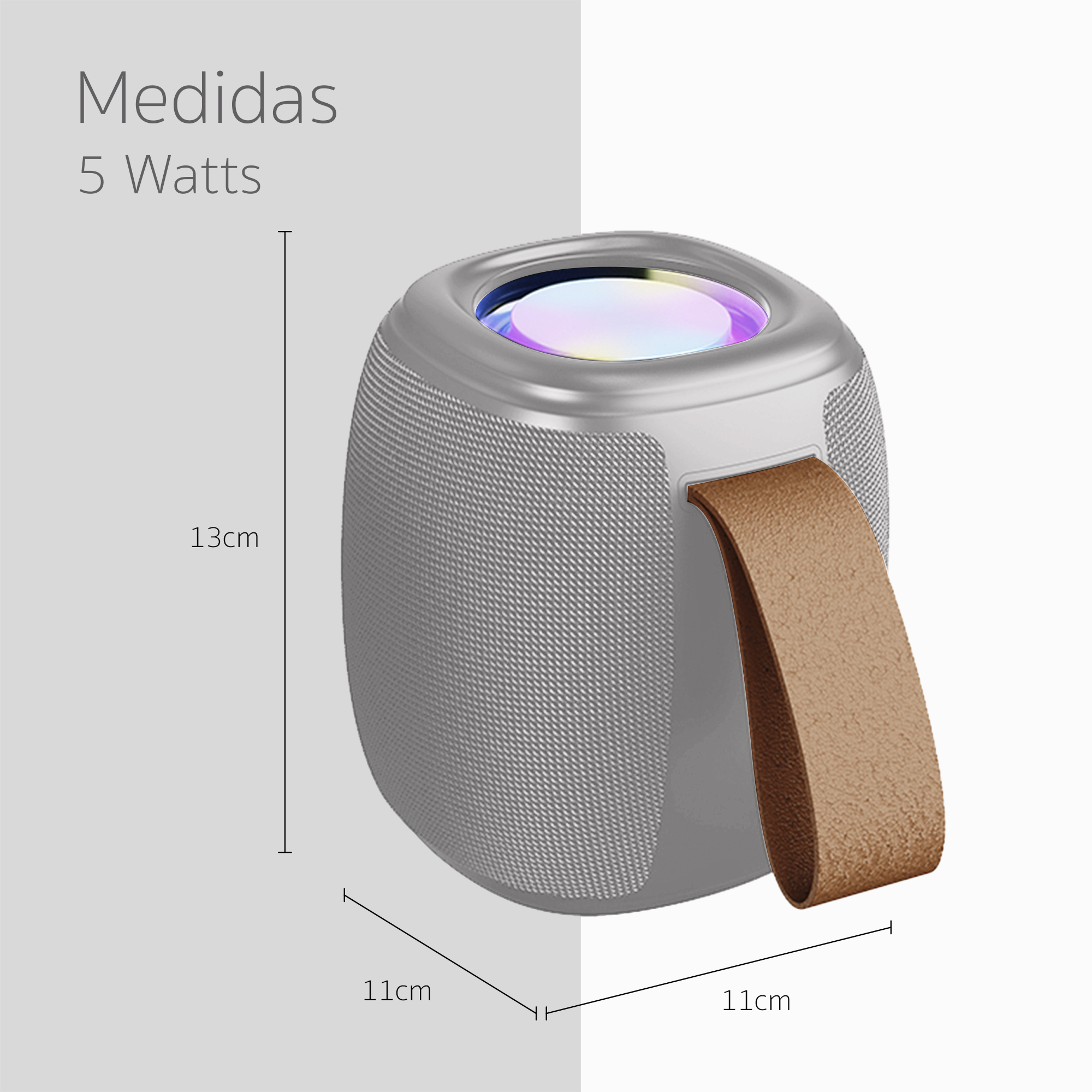 Bocina Portatil con Bluetooth Recargable con Microfono Integrado y Luz RGB