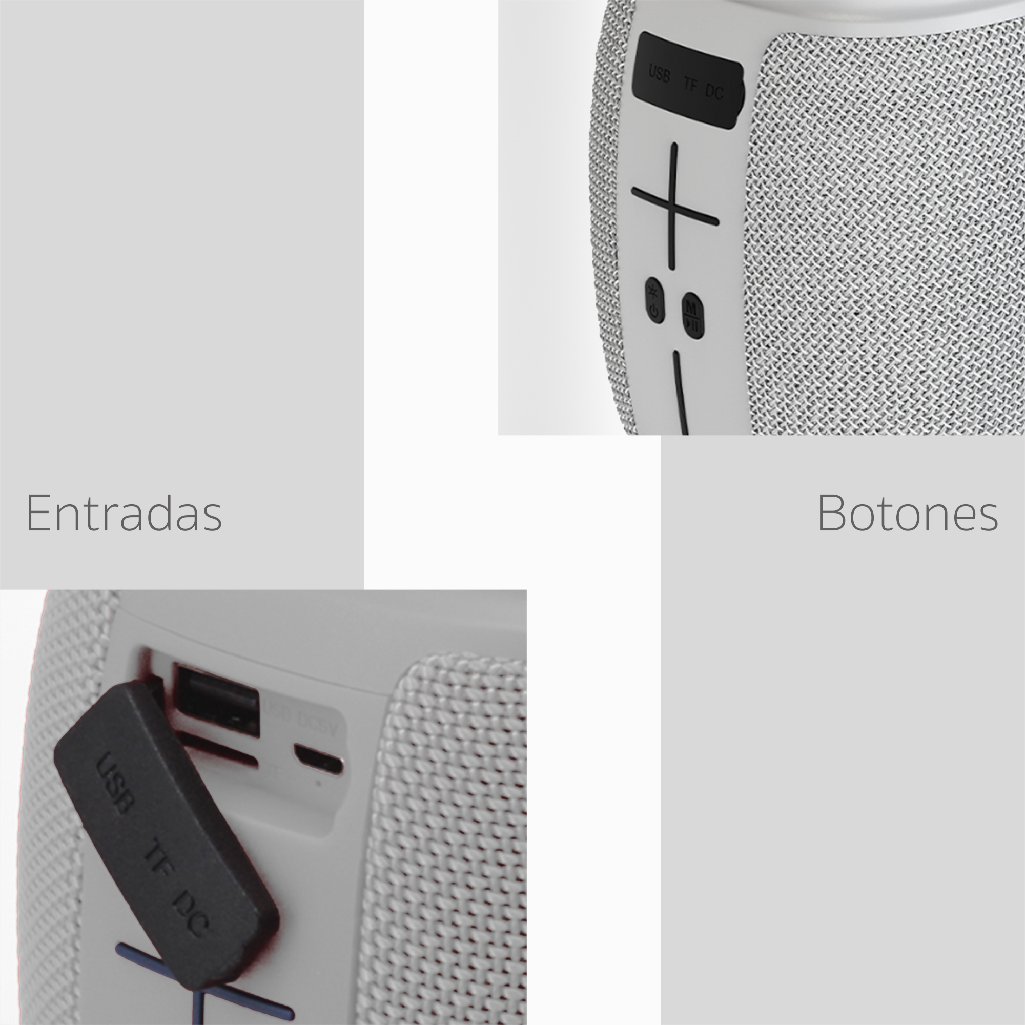 Bocina Portatil con Bluetooth Recargable con Microfono Integrado y Luz RGB