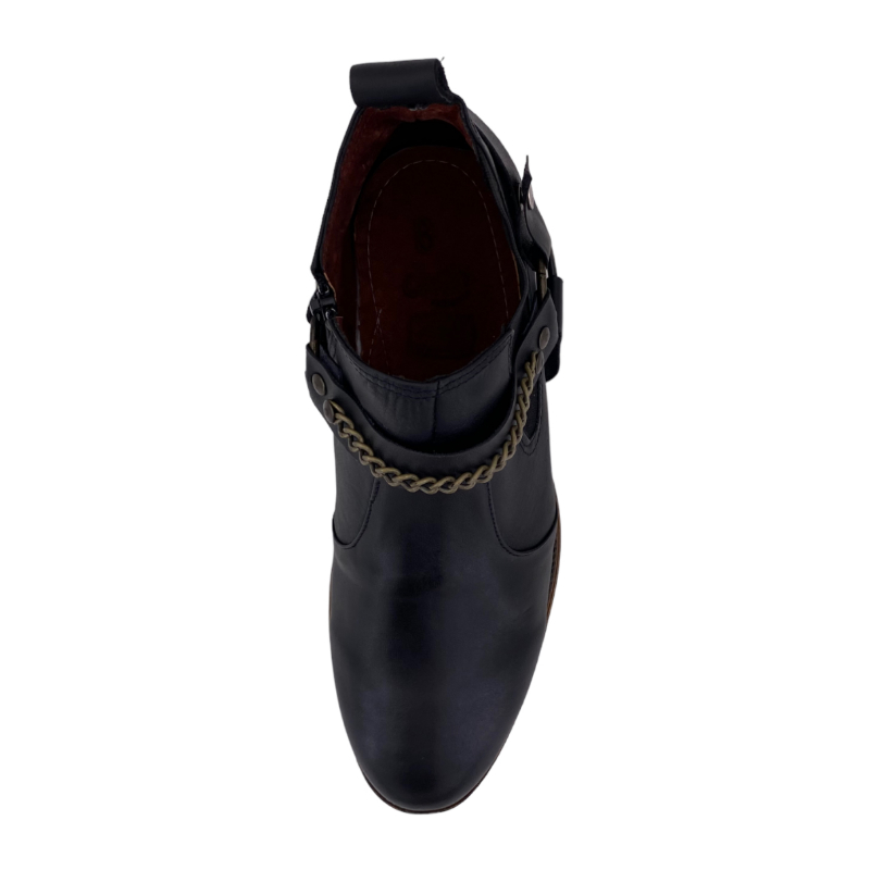 Botas Casuales Hombre Chelsea Boots Piel QUIN Footwear Color Negro Arnes Con Cadena 