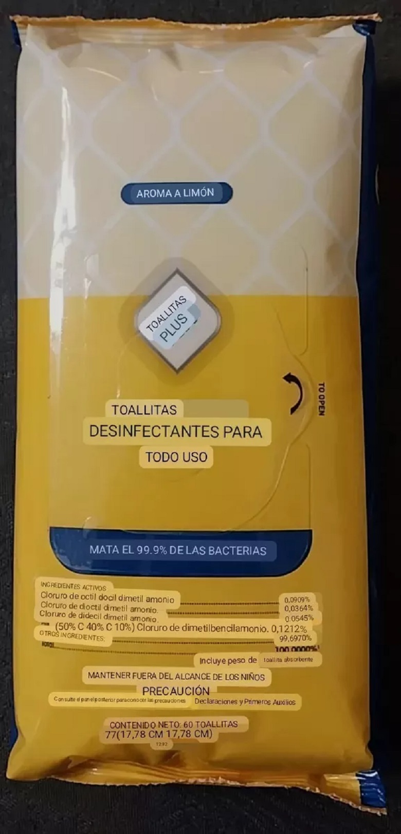 Caja de Toallas Desinfectantes Limon 4 Paquetes De 80 Pzs C/u 
