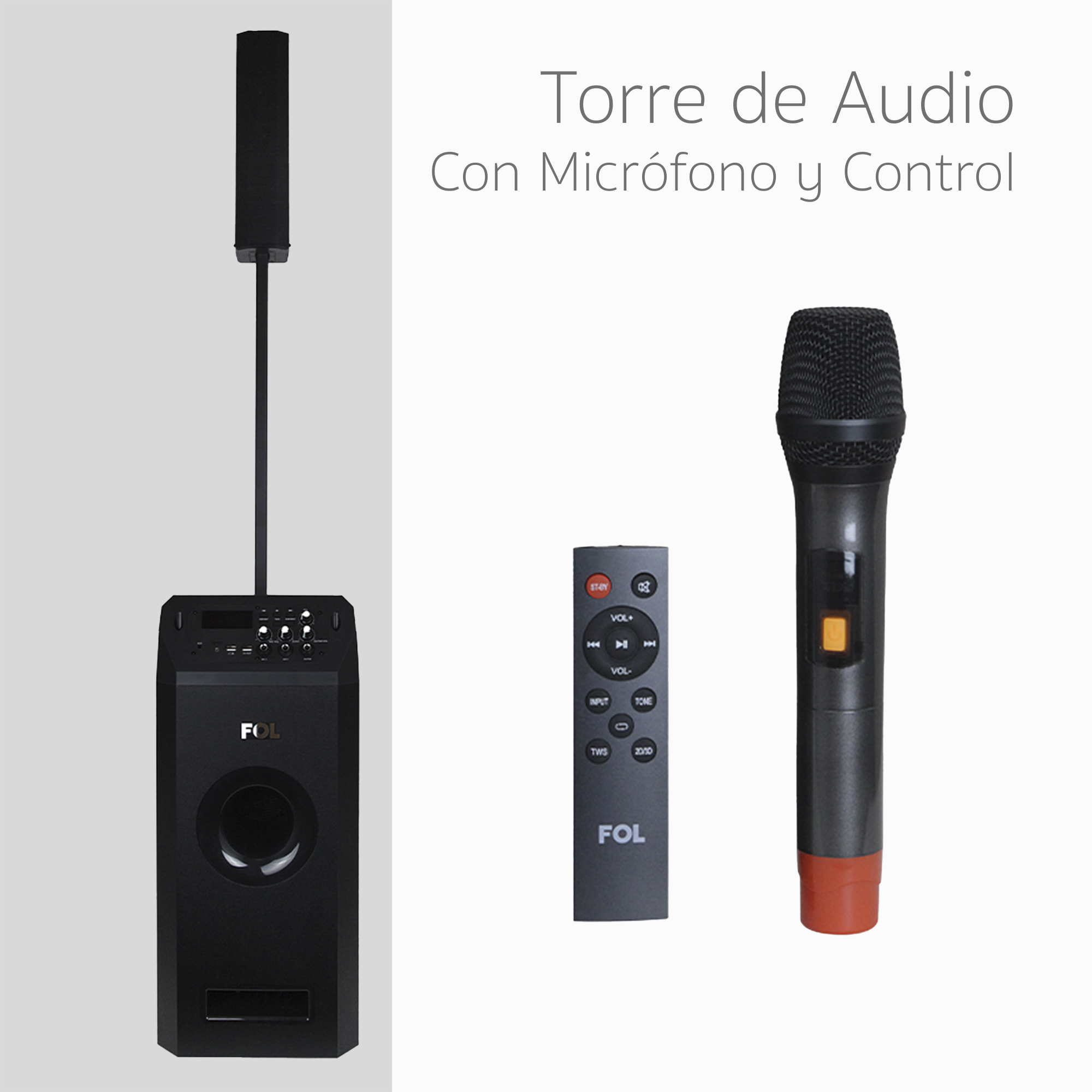 Bocina con Torre de Audio con Subwoofer Portatil .