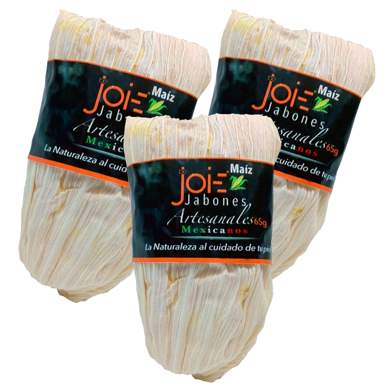 Paquete con 3 Barras de Jabón Artesanal De Maíz/Té Blanco y Té Verde