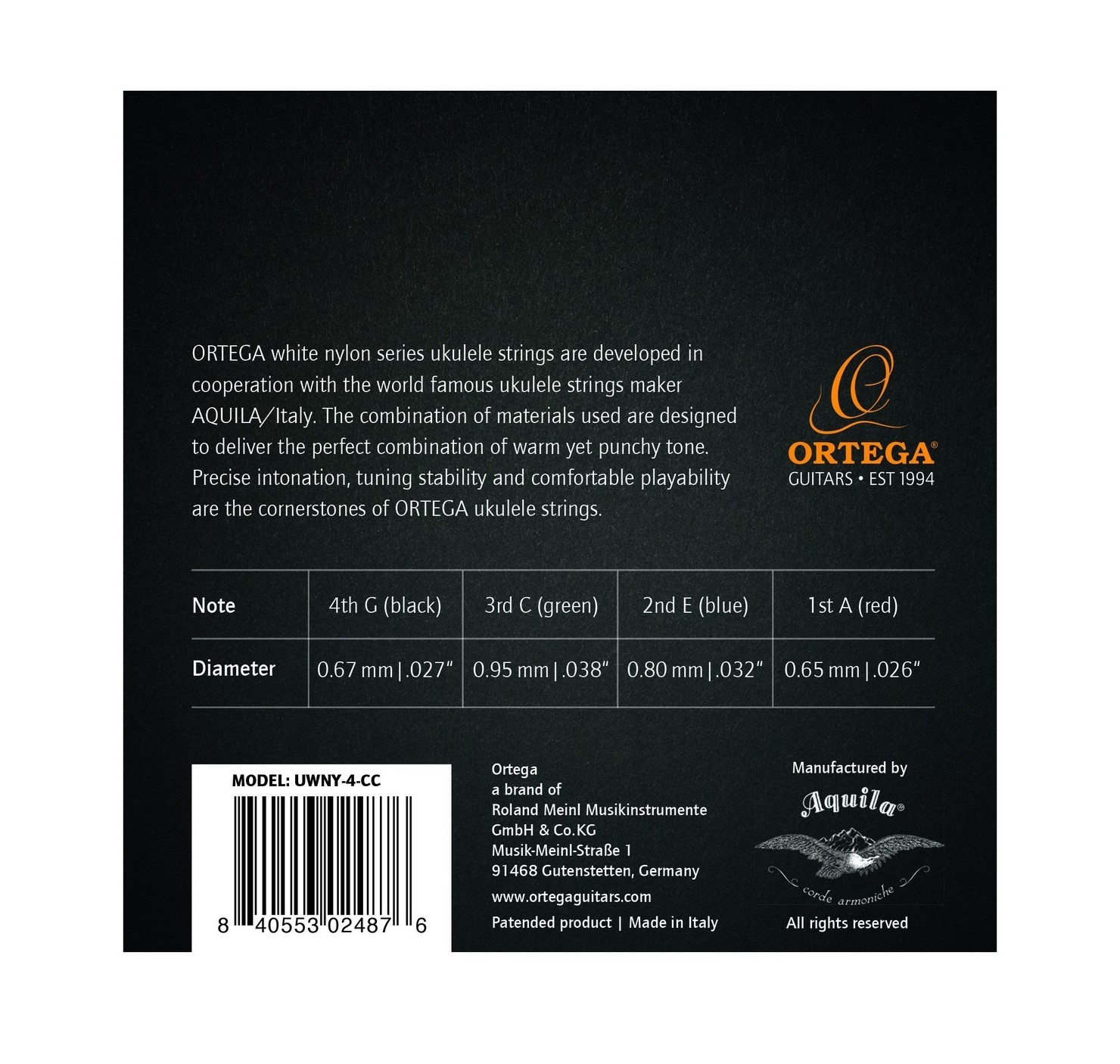 Cuerdas Ortega Para Ukulele Barítono  
