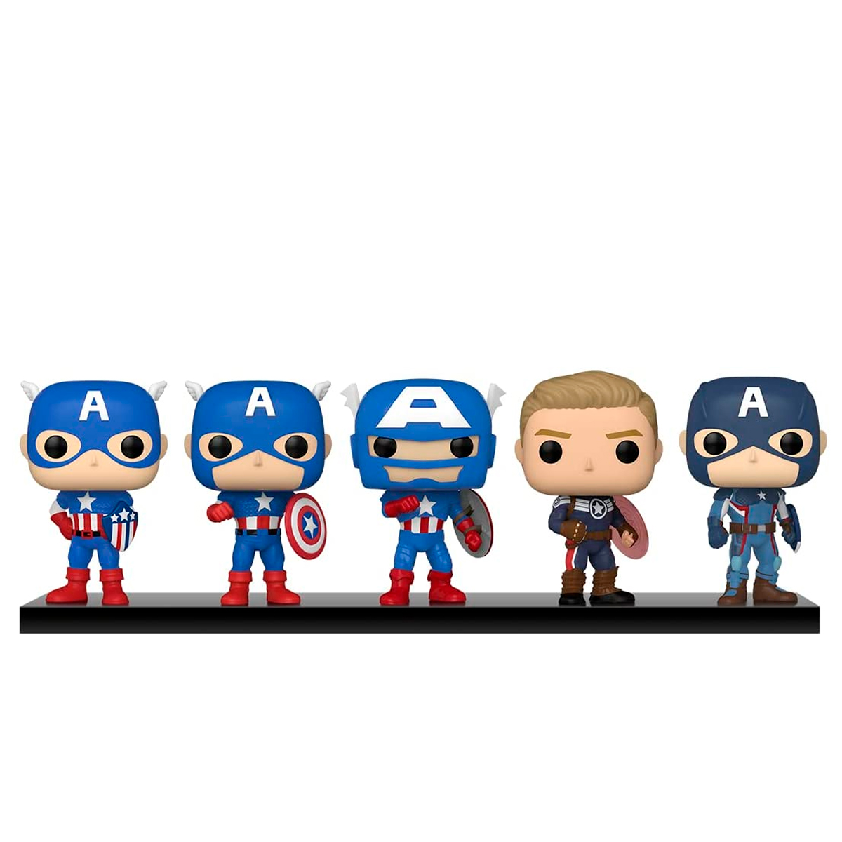 Funko Pop Capitan America Paquete 5 Piezas Through The Ages Marvel Original