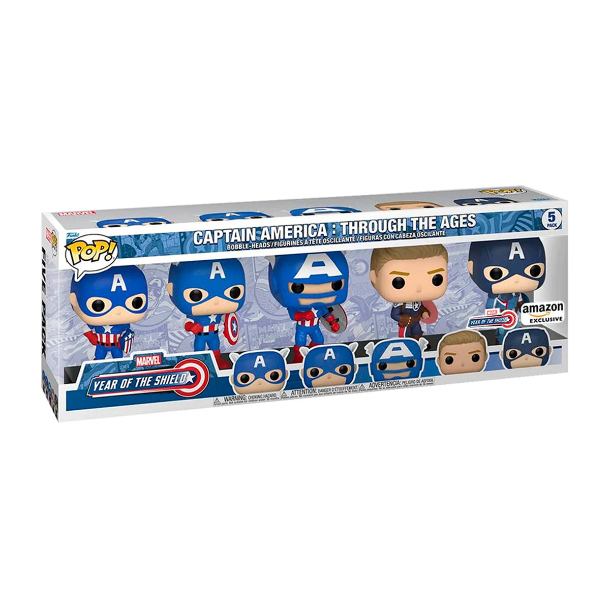 Funko Pop Capitan America Paquete 5 Piezas Through The Ages Marvel Original