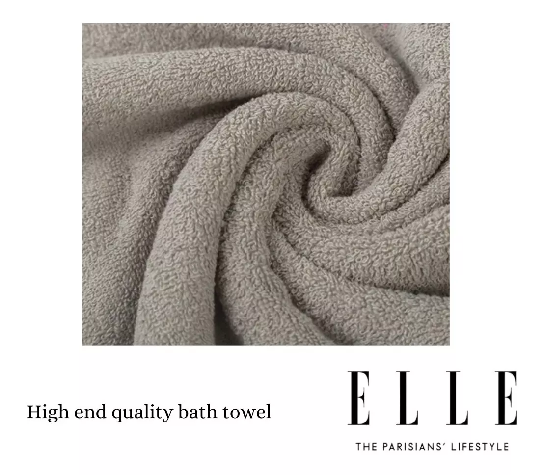 3 TOALLAS MEDIO BAÑO 70X140 GRIS ELLE The Parisians Lifestyle 100% Algodón