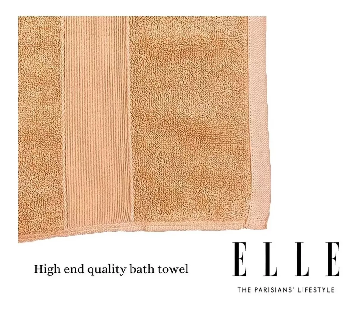 3 TOALLAS MEDIO BAÑO 70X140 ARENA ELLE The Parisians Lifestyle 100% Algodón