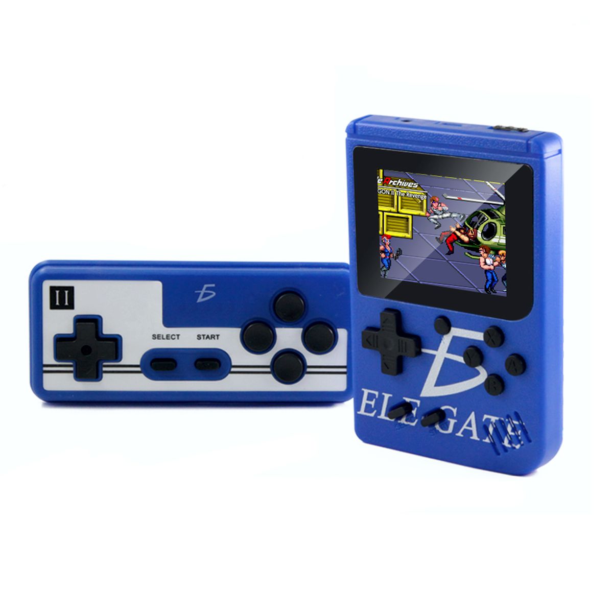 Consola Retro Portatil Recargable 400 Juegos 1 Control Adicional GMBOXP Azul