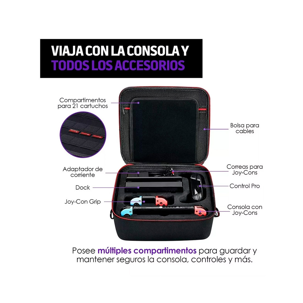Estuche Rígido Petukita Box Para Nintendo Switch Funda De Viaje