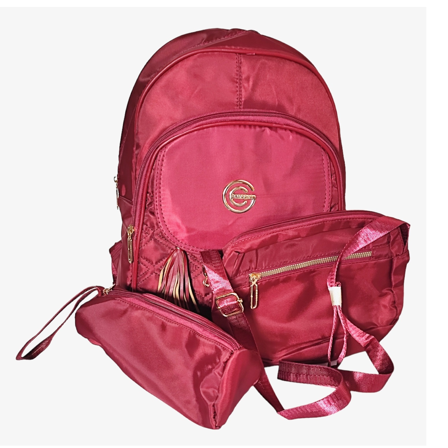 Kit Mochila 3 Piezas - Mochila, Bolsa Crossbody y Lapicera Estilo Urbano Escolar Viaje