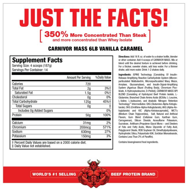 Carnivor Mass 6LB Proteina Ganador Vainilla