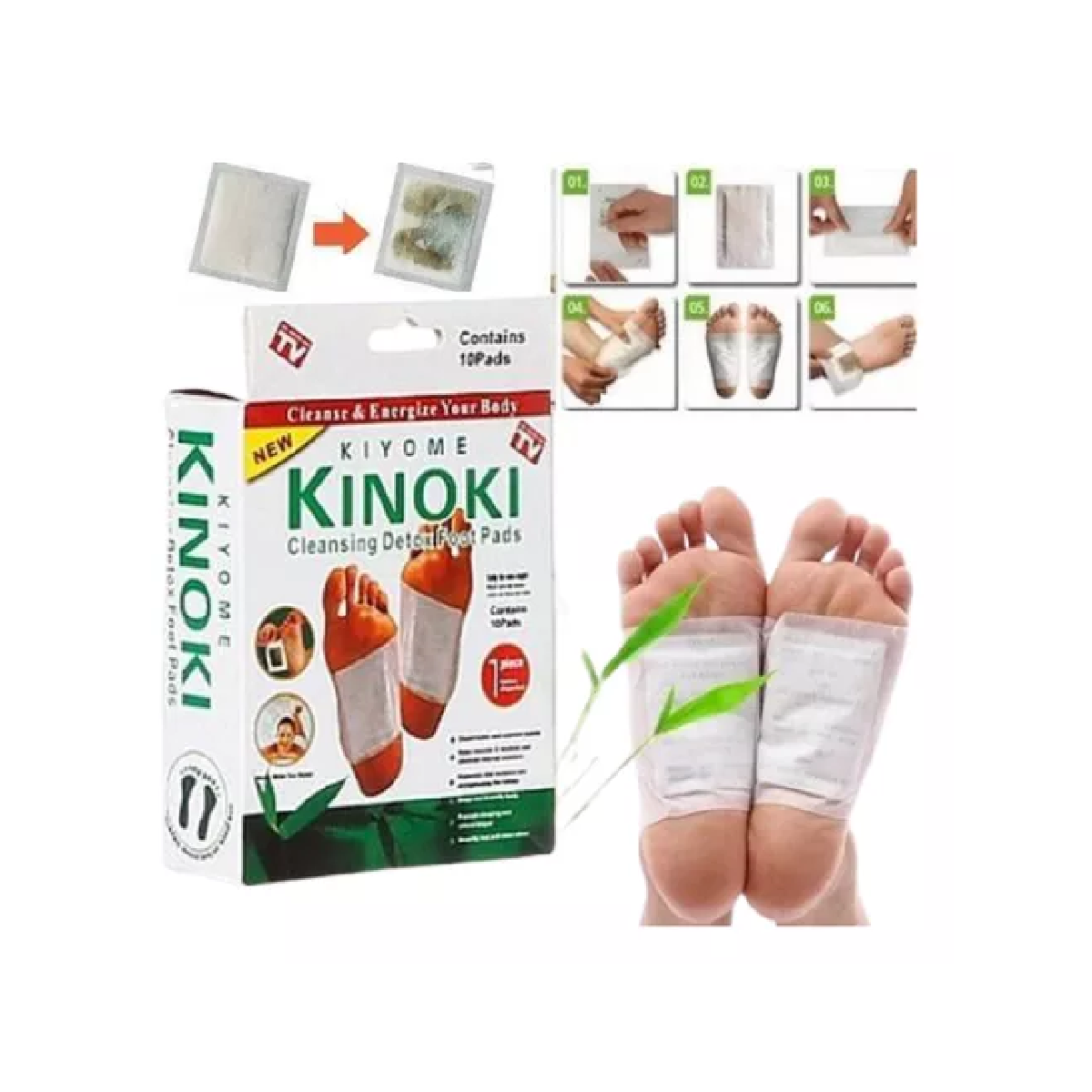100 Parches Kinoki parche detox pies naturista natural