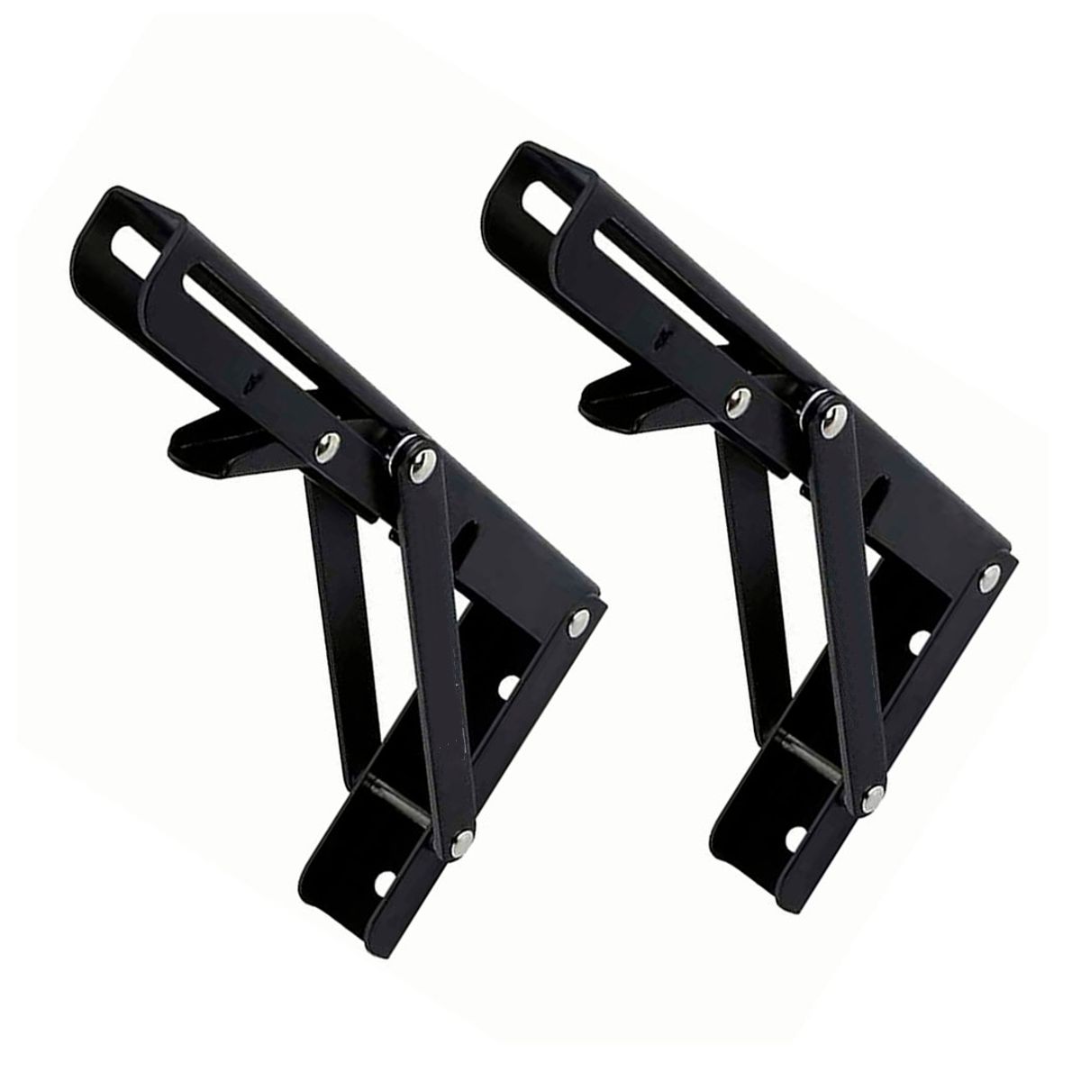 Kit De 2 Ménsulas Abatibles 12 Pulgadas Para Repisa Hold7112 Negras