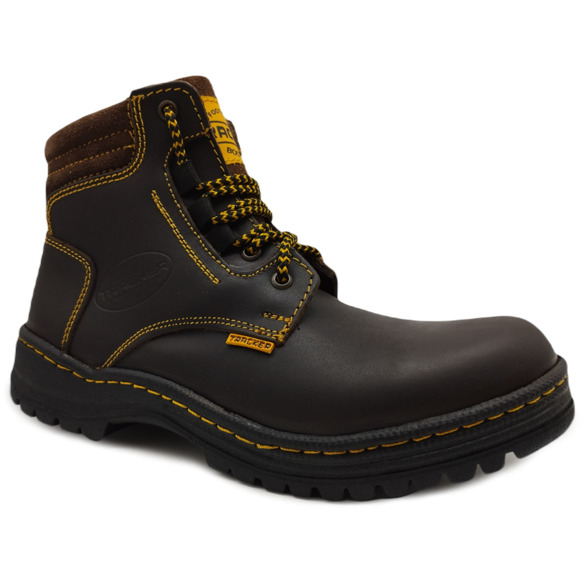 Bota Piel Trabajo Industrial Sin Casquillo Cosida Tracker