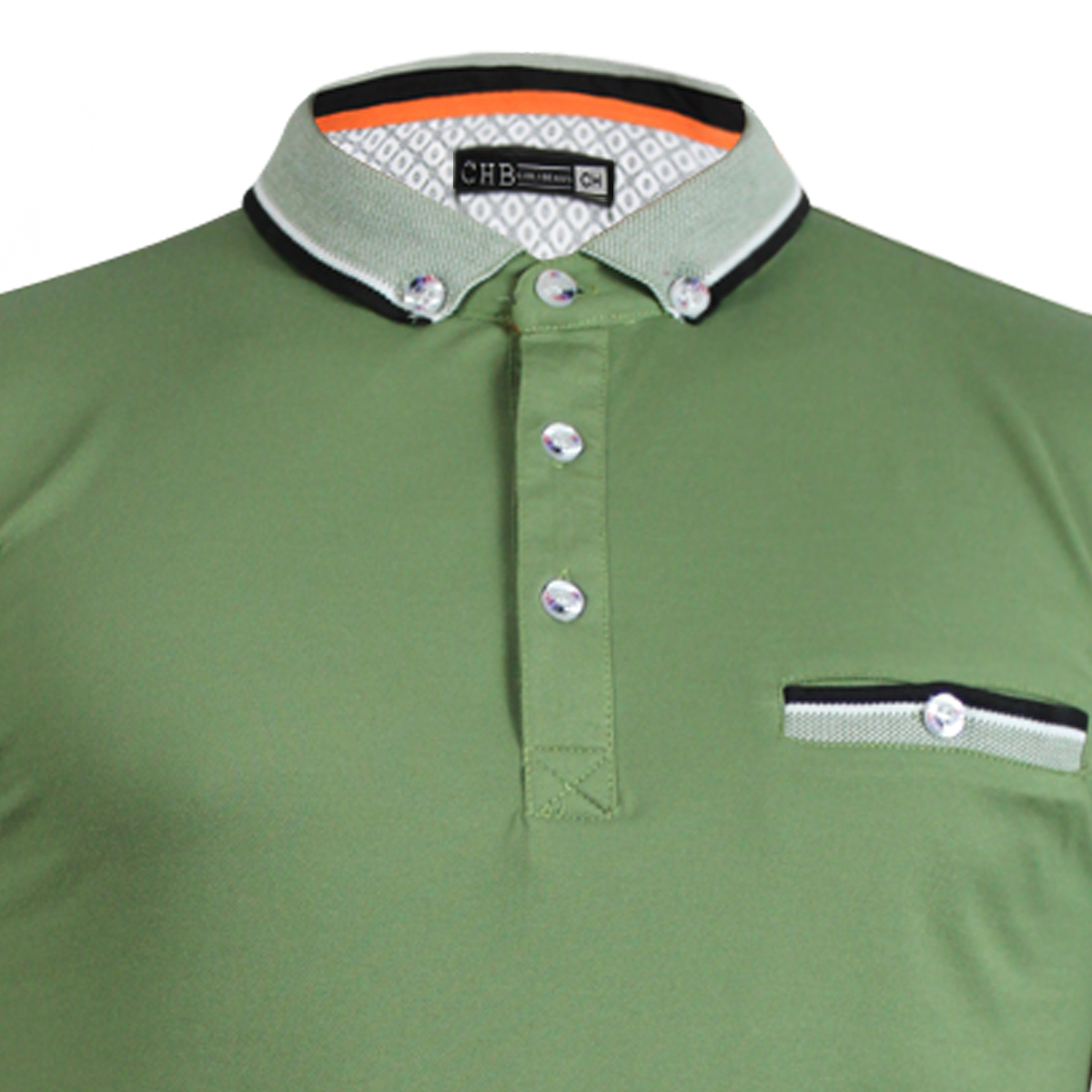 Playera Tipo Polo Para Hombre Comoda Botones Moda Slim Fit CHB Chili Beans Color Verde