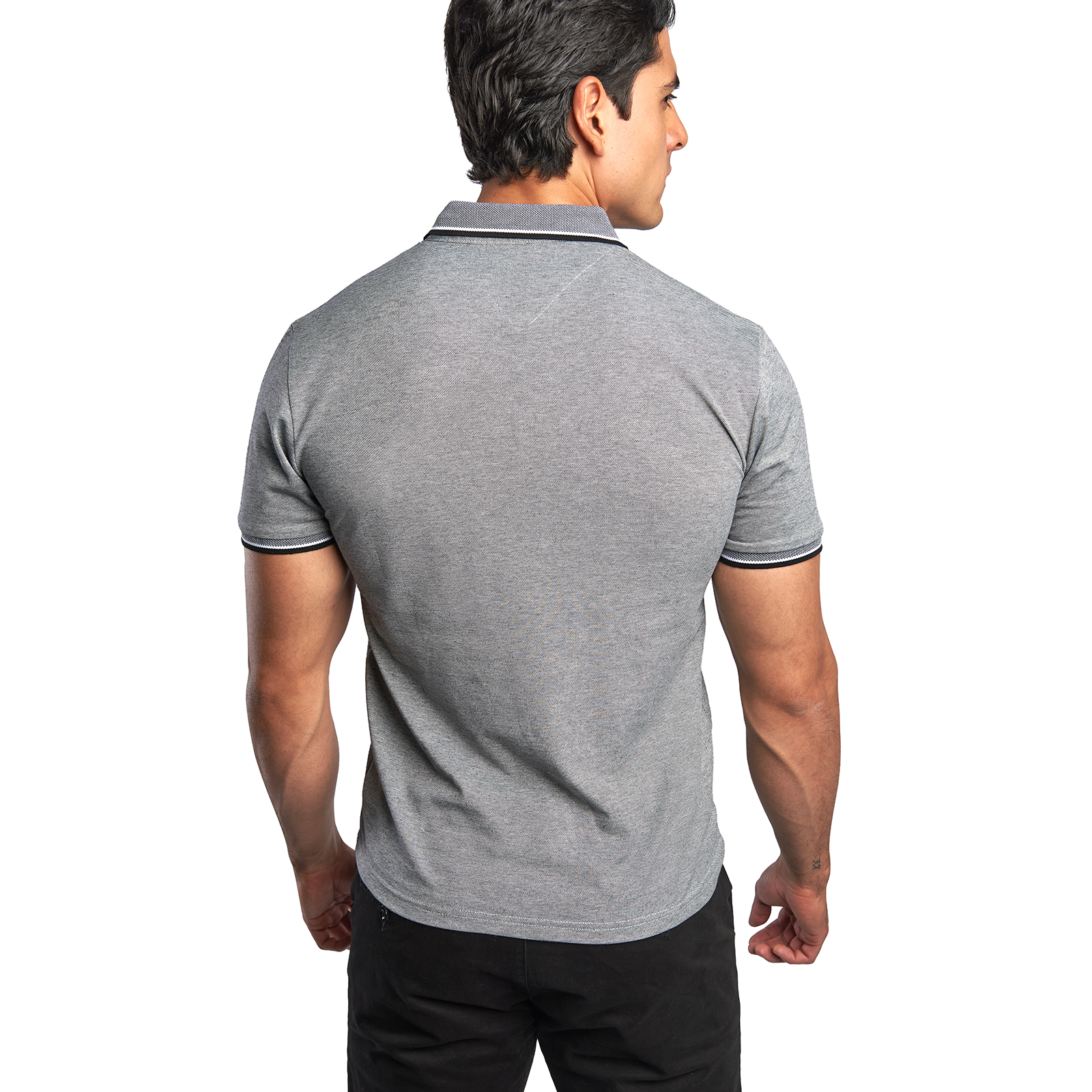 Playera tipo Polo con bolsillo color Gris Oxford