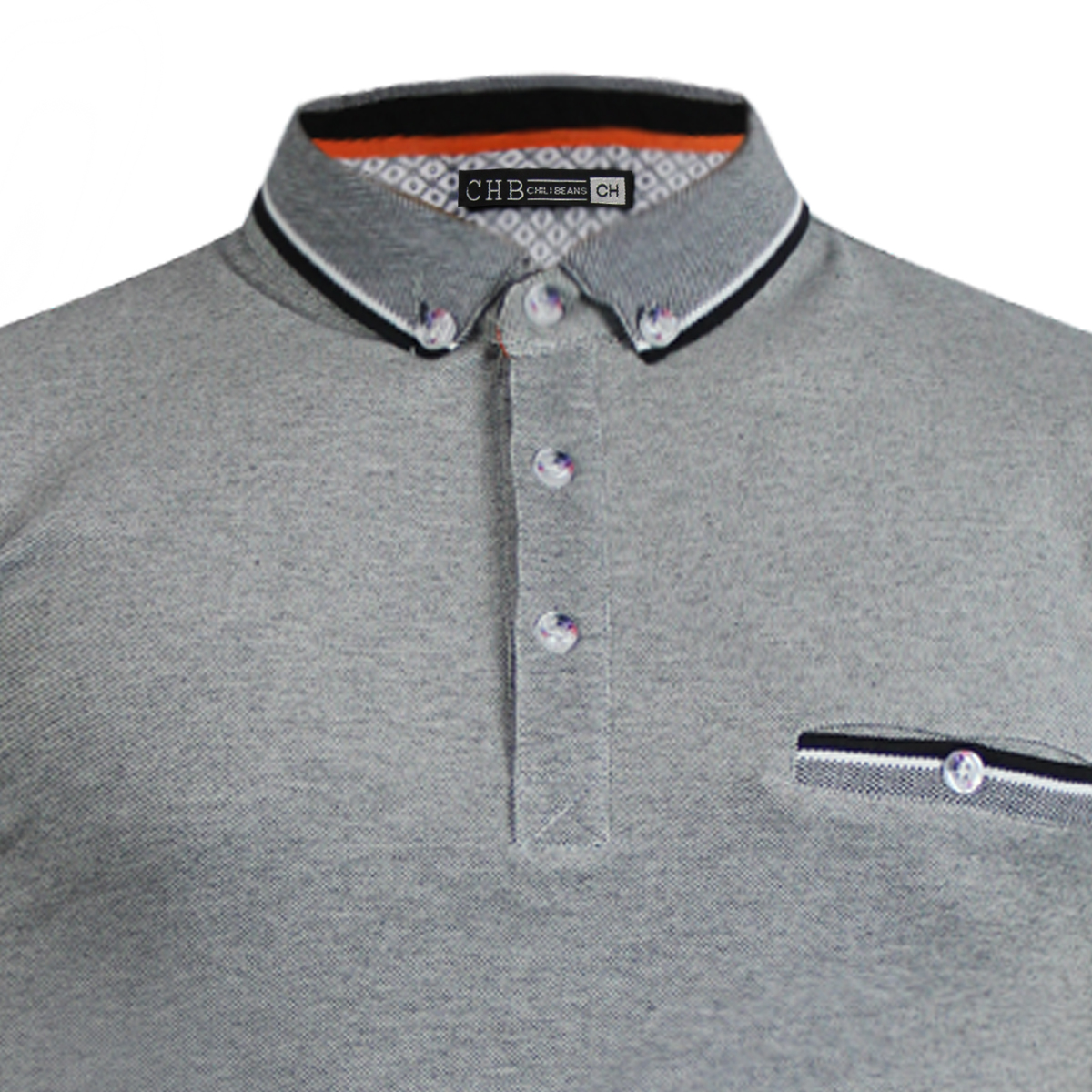 Playera tipo Polo con bolsillo color Gris Oxford