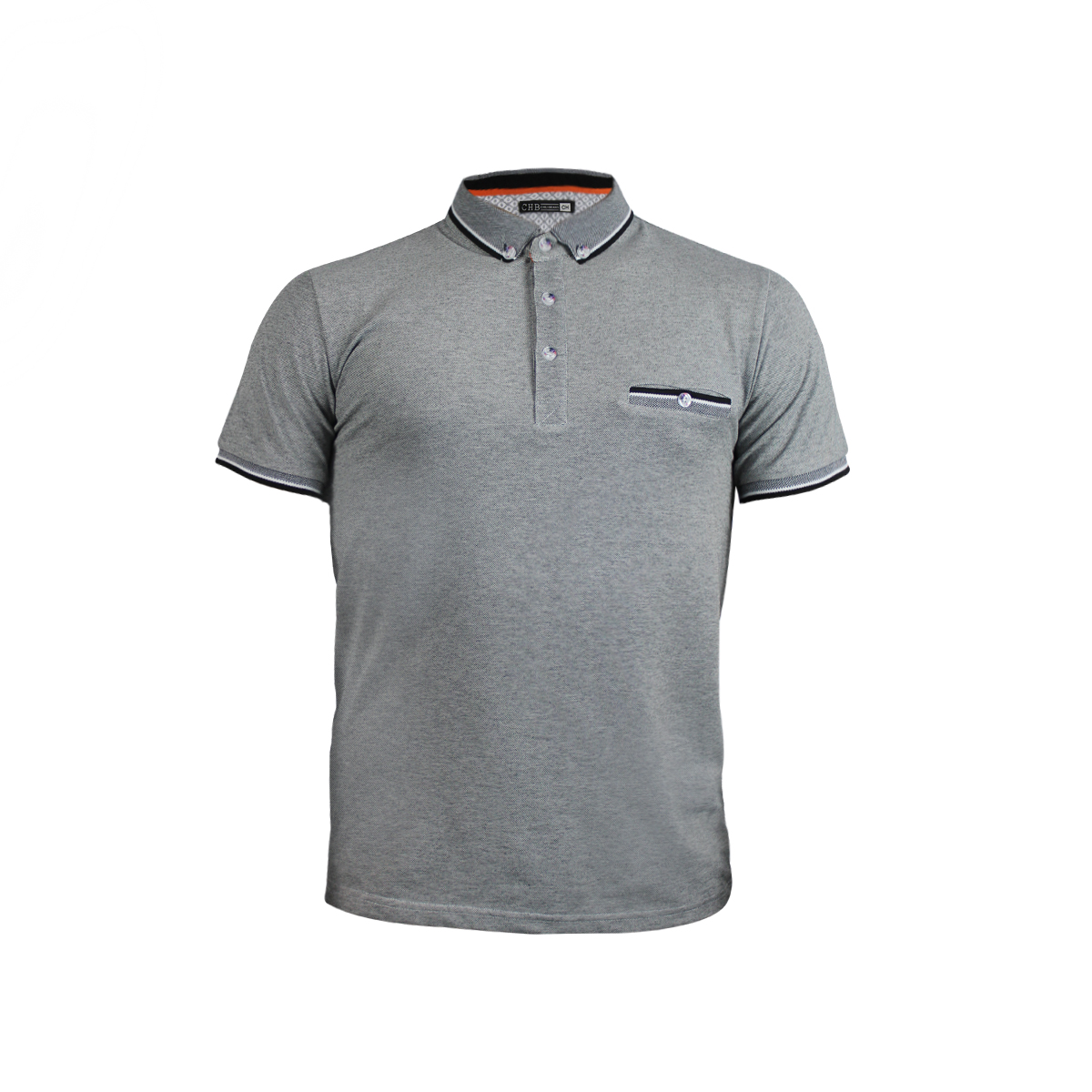 Playera tipo Polo con bolsillo color Gris Oxford