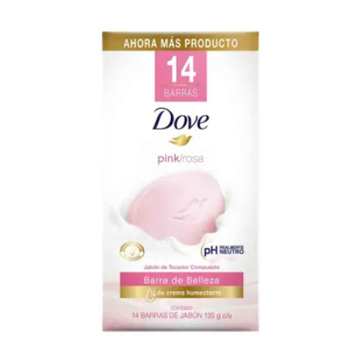 Jabón en Barra Dove Pink 14 pzas de 135 g c/u