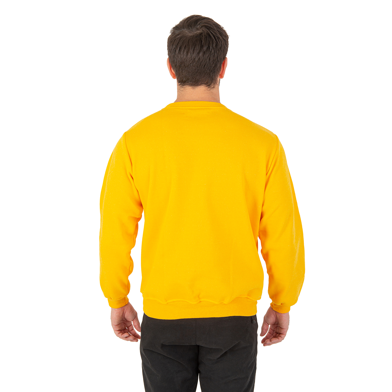 Sudadera Hombre Felpa Stretch Cuello Redondo Básico Chili Beans Color Amarillo.