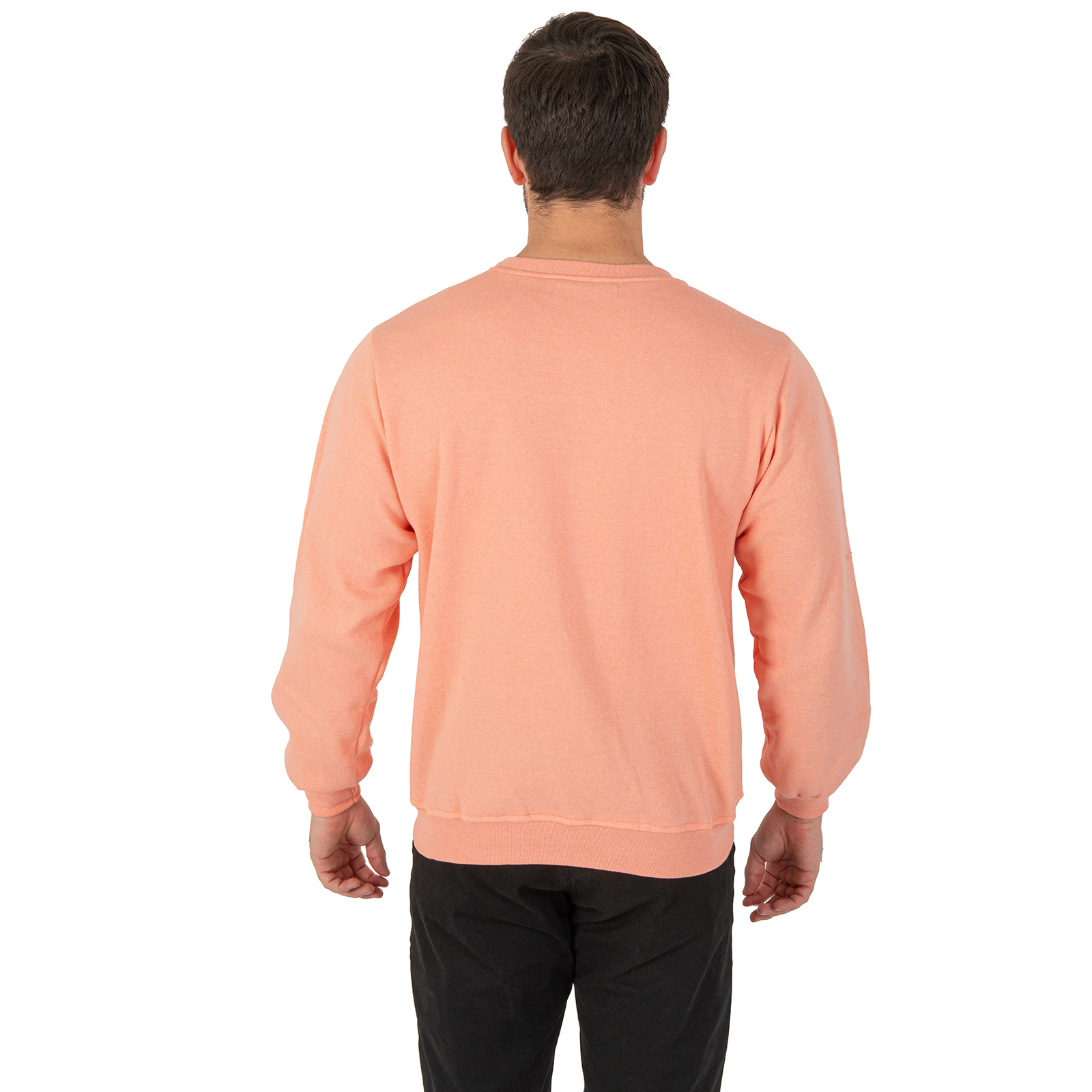 Sudadera Hombre Felpa Stretch Cuello Redondo Básico Chili Beans Color Coral