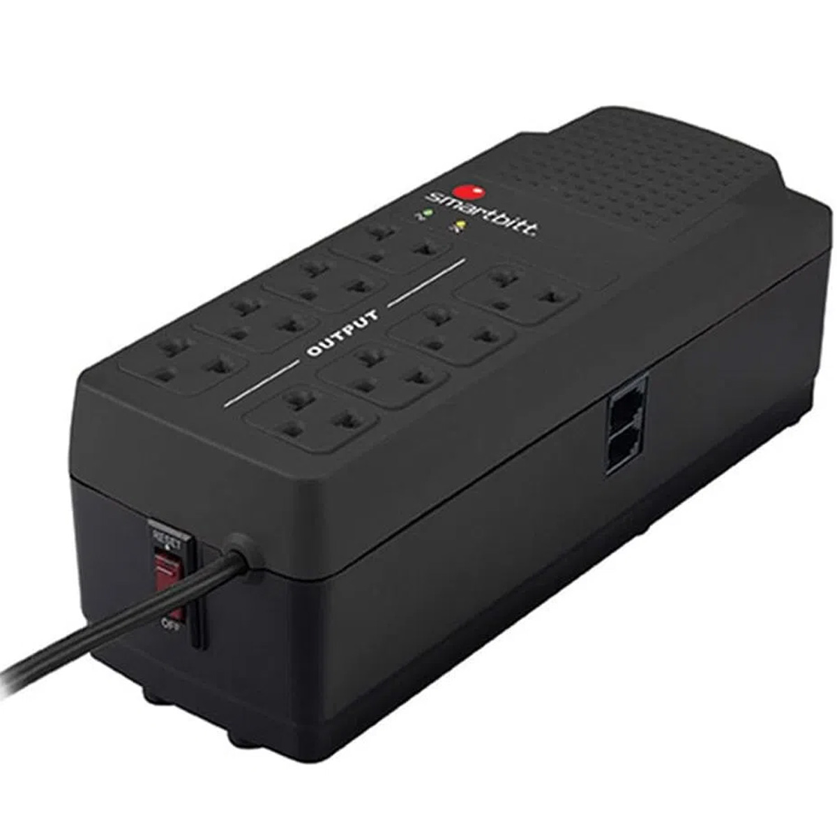 Regulador De Voltaje 675W Smartbitt Supresor De Picos 8 Contactos  Negro