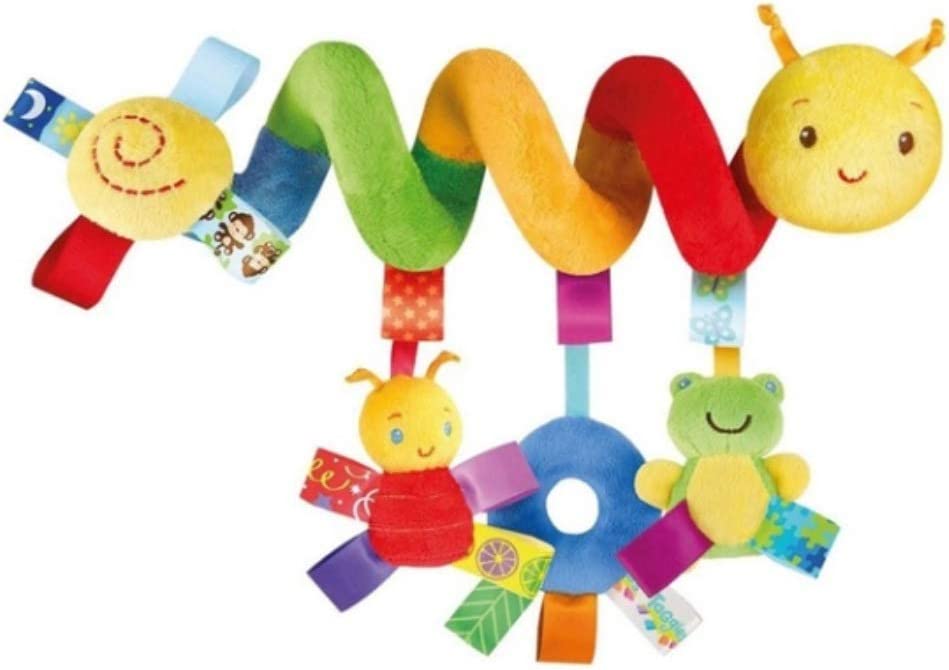 Juguete de carriola para bebé en forma de Gusano, juguetes de felpa de seguridad en espiral