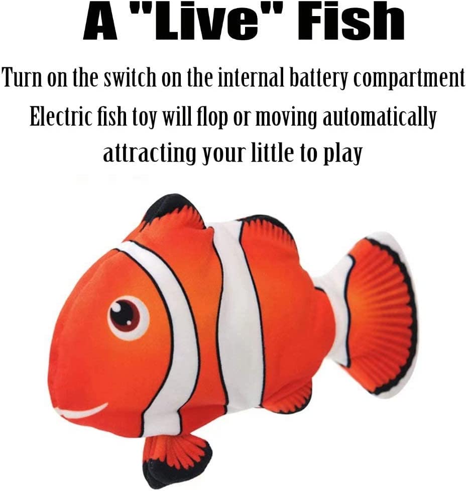 Pez de Juguete para dormir Bebes, Peluche interactivo Electrico en forma de Peces