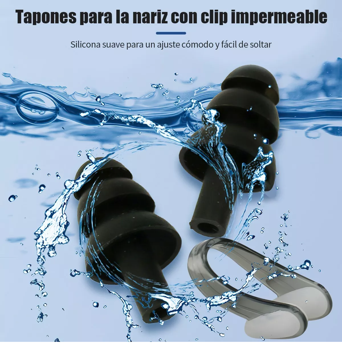 Kit Goggles Natación Protección Uv Unisex Gorra Clip Tapones
