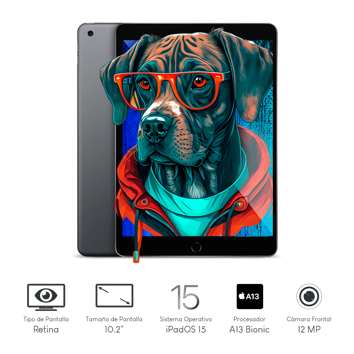 Combo Tablet Apple Ipad 9TH Gen 64GB 10.2Pulg Wifi Space Gray + Teclado Rosa