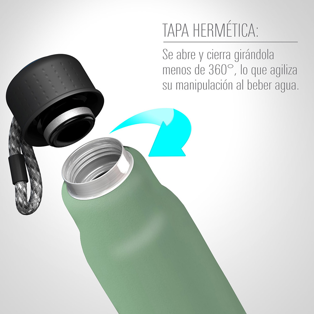 Termo de Acero Inoxidable de 500 ml Verde Claro Toho