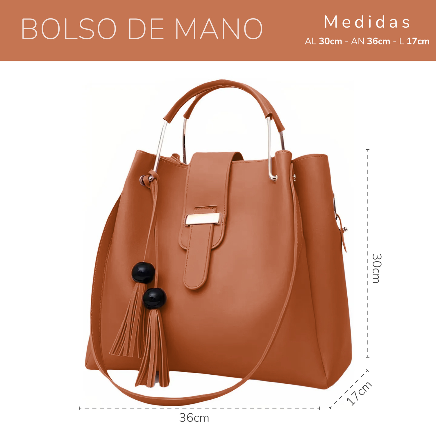 Conjunto De 3 Bolsos De Lujo Para Mujer, Gran Capacidad- Marron
