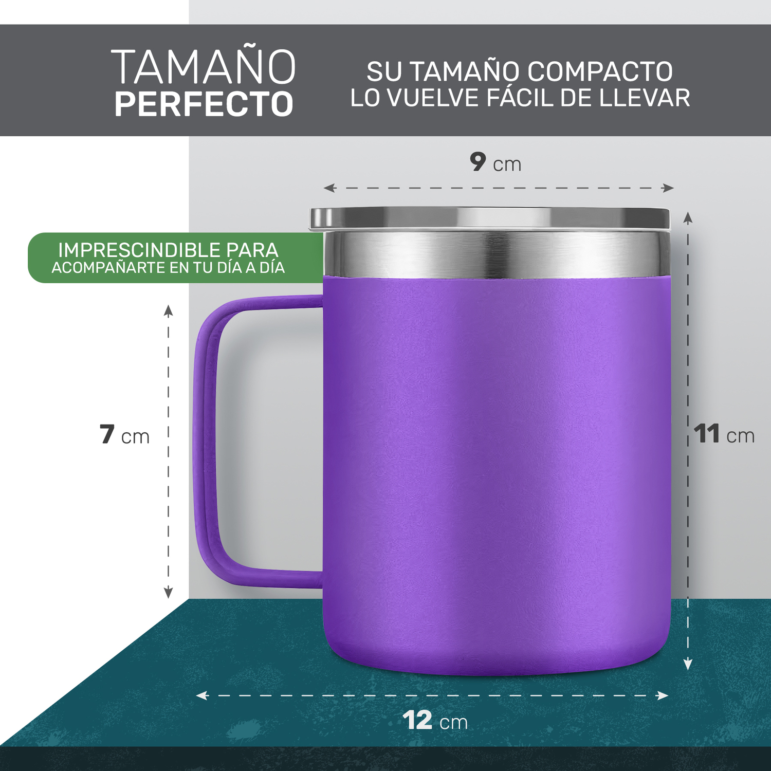 Taza Vaso Termo Térmico Acero Inoxidable Tipo Yeti 12oz - Morado