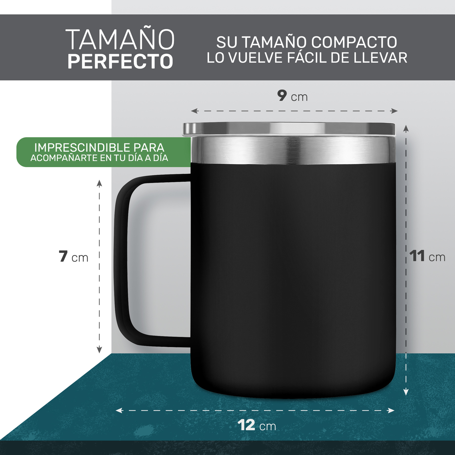 Taza Vaso Termo Térmico Acero Inoxidable Tipo Yeti 12oz - Negro