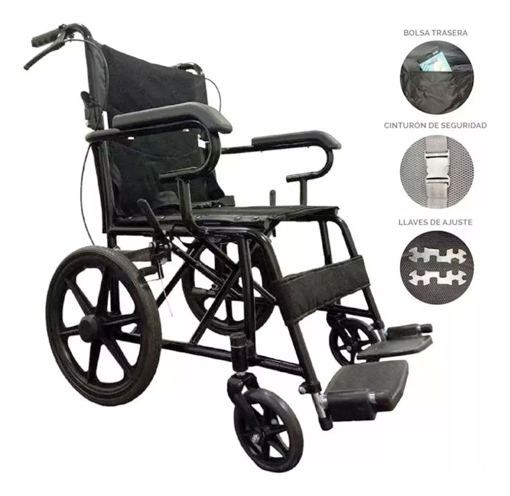Silla De Ruedas Traslado Ultra Ligera Negro Ecg07 Mobicare