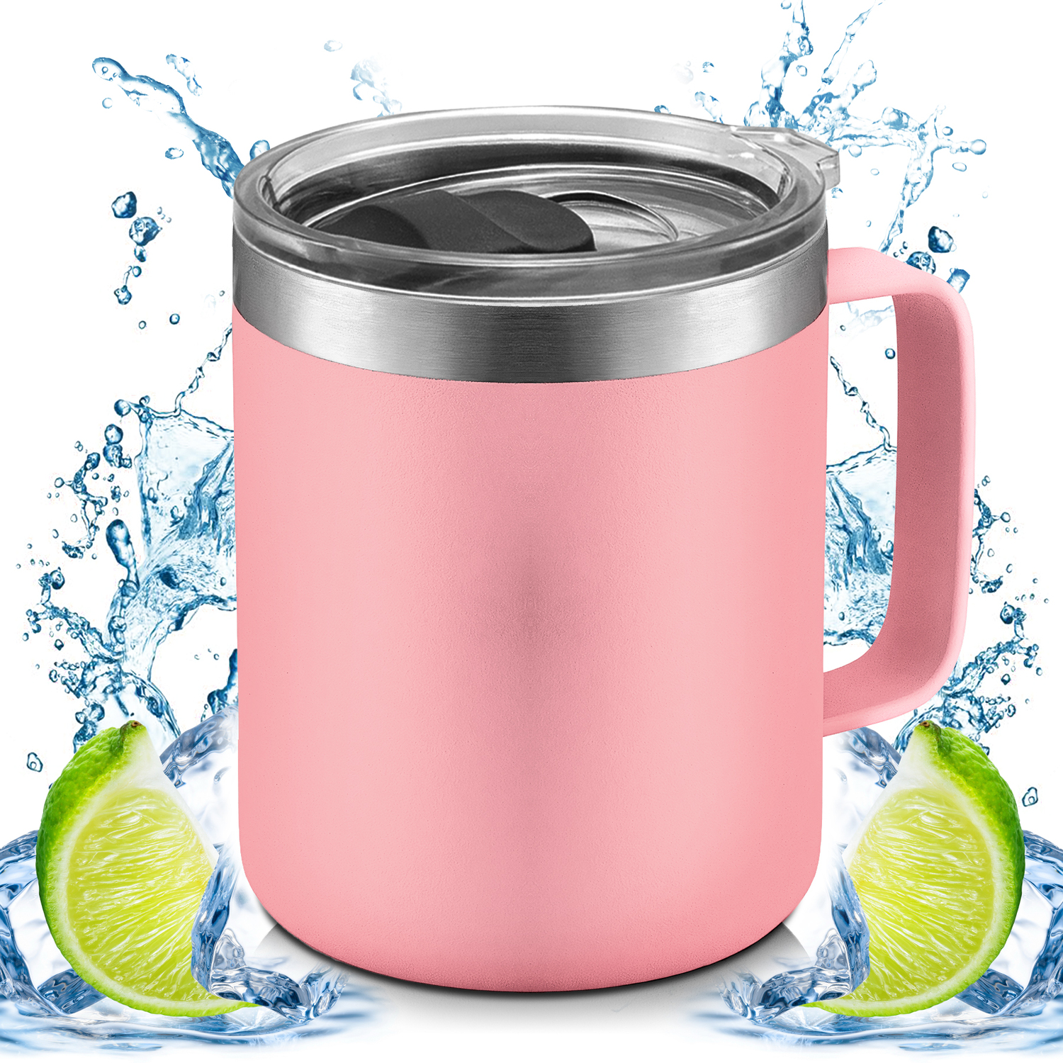 Taza Vaso Termo Térmico Acero Inoxidable Tipo Yeti 12oz - Rosa Claro