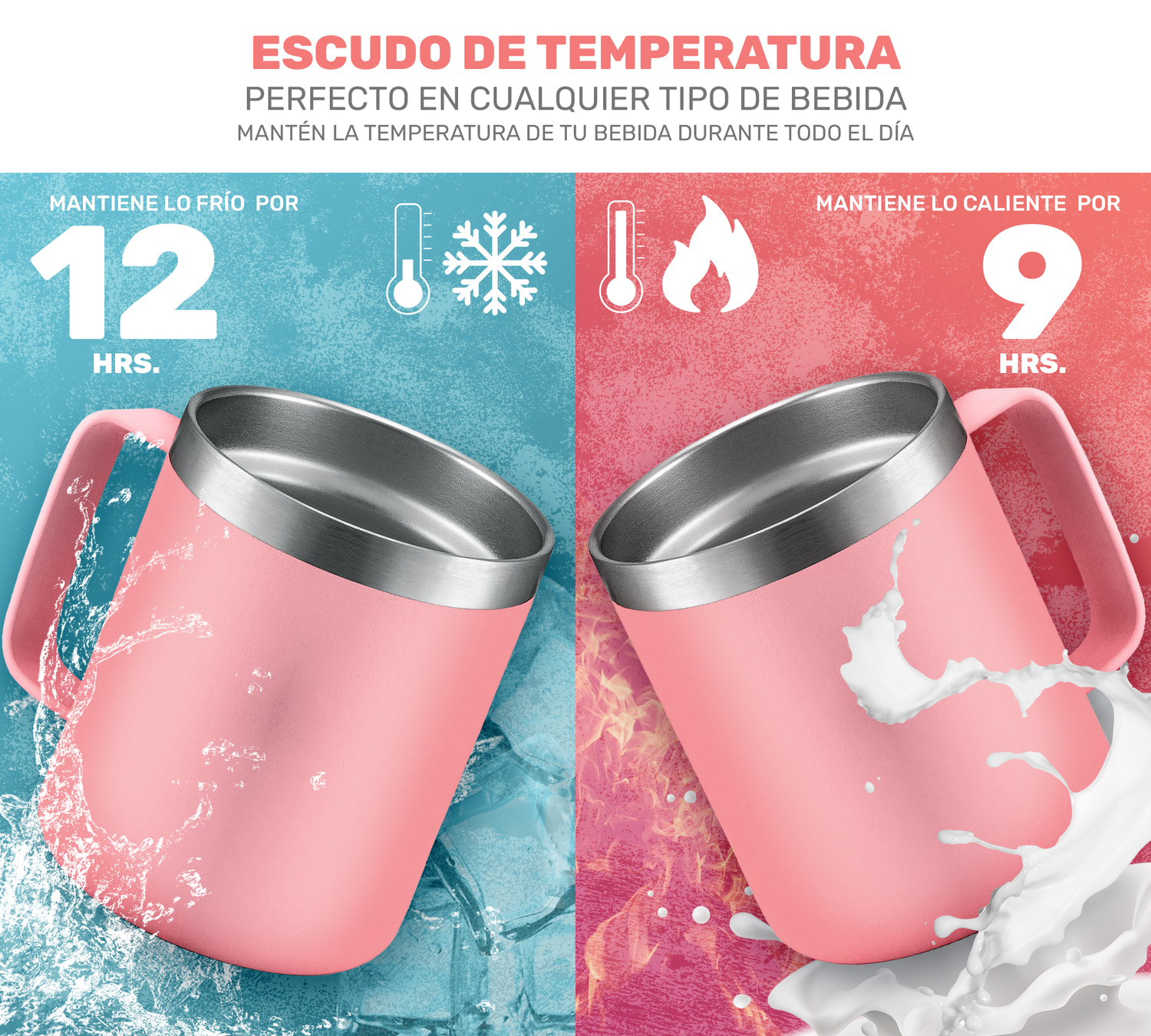Taza Vaso Termo Térmico Acero Inoxidable Tipo Yeti 12oz - Rosa Claro