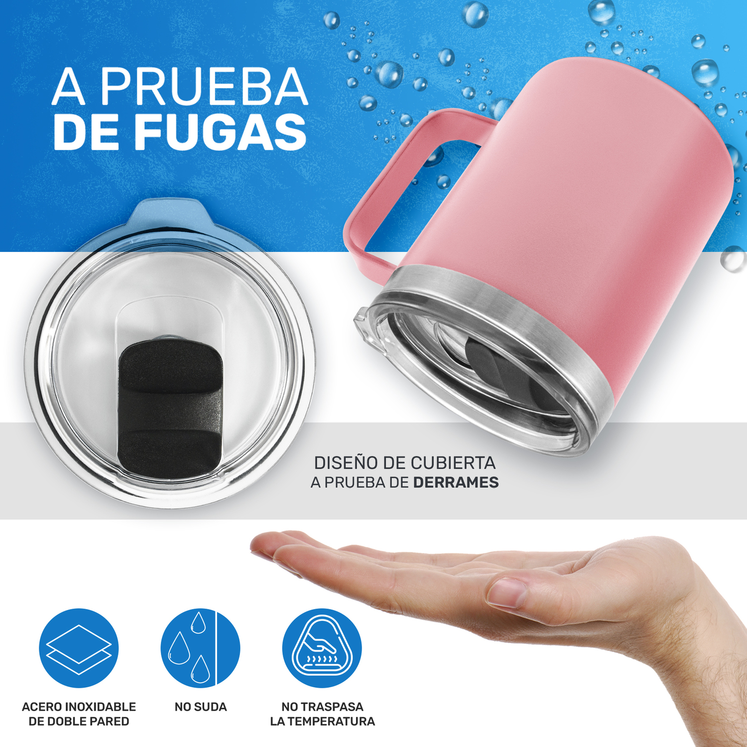 Taza Vaso Termo Térmico Acero Inoxidable Tipo Yeti 12oz - Rosa Claro