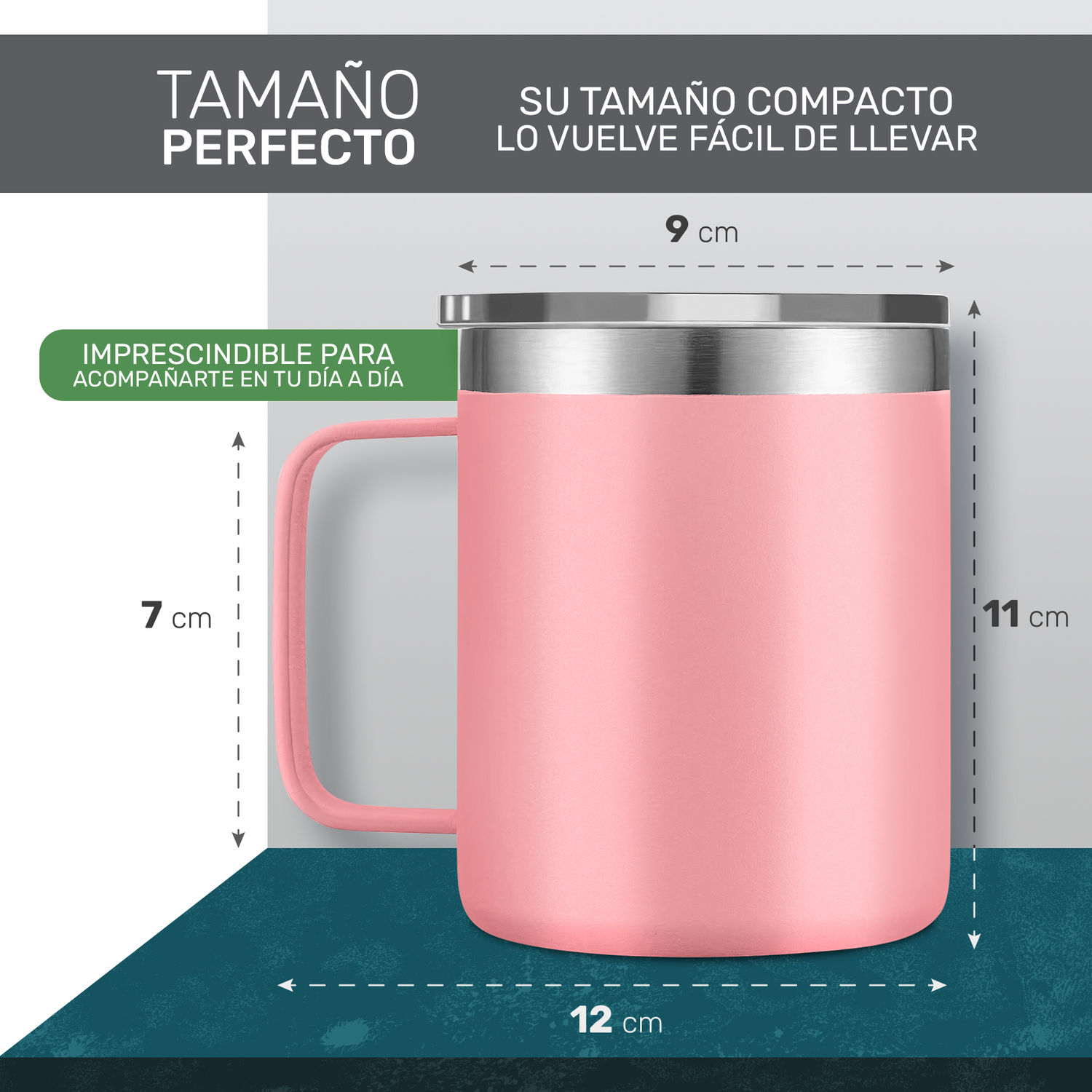 Taza Vaso Termo Térmico Acero Inoxidable Tipo Yeti 12oz - Rosa Claro