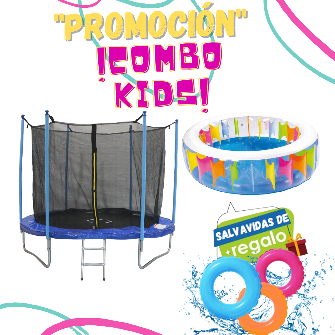 Trampolín 8 Pies Con Escalera Con Alberca y Salvavidas