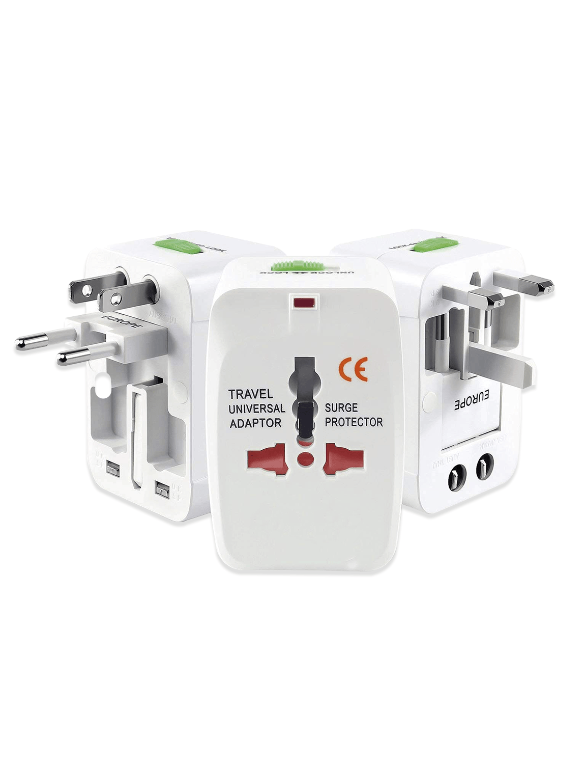 Adaptador Archy de Enchufe Internacional Cargador para Viajes Adaptador Universal Todo en Uno Múltiples Conexiones Europeo Japon China Canadá USA EU UK AU Cargador Europeo.