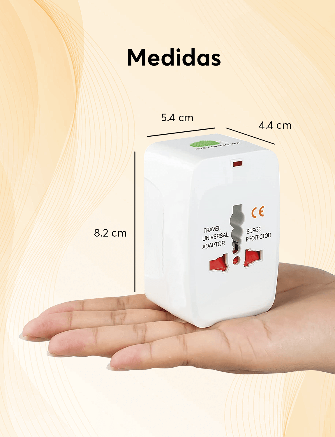 Adaptador Archy de Enchufe Internacional Cargador para Viajes Adaptador Universal Todo en Uno Múltiples Conexiones Europeo Japon China Canadá USA EU UK AU Cargador Europeo.