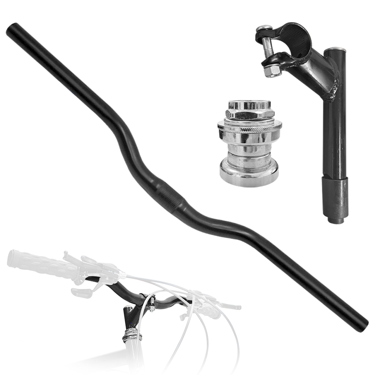 Kit Manubrio Poste Y Tazas Telescopio Para Bicicleta