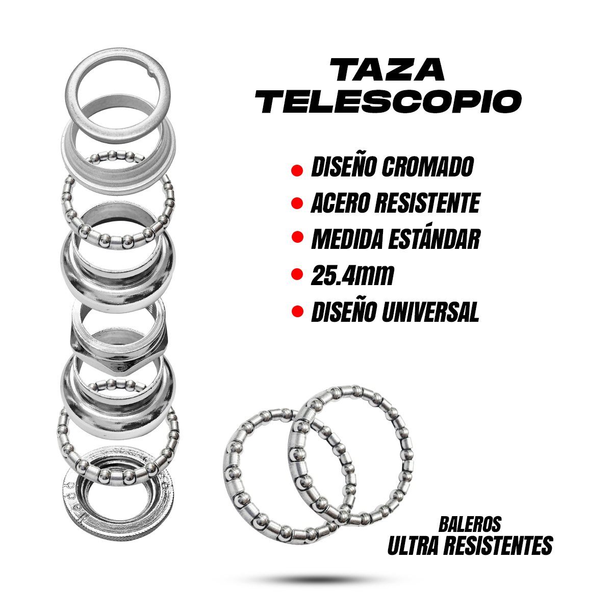 Kit Manubrio Poste Y Tazas Telescopio Para Bicicleta