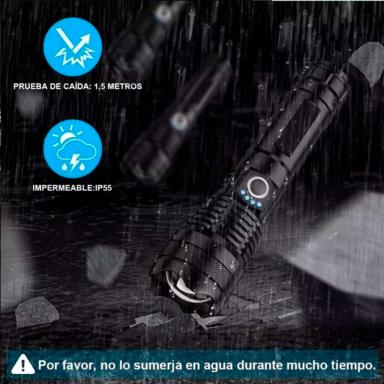 Linterna Lampara De Mano Tactica Usb Recargable Alcance 50000lm Para Camping O Emergencia