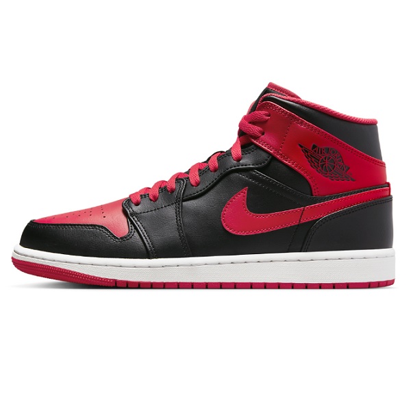 Tenis Air Jordan 1 Mid Retro Negro/rojo/blanco Hombre Talla #27.5