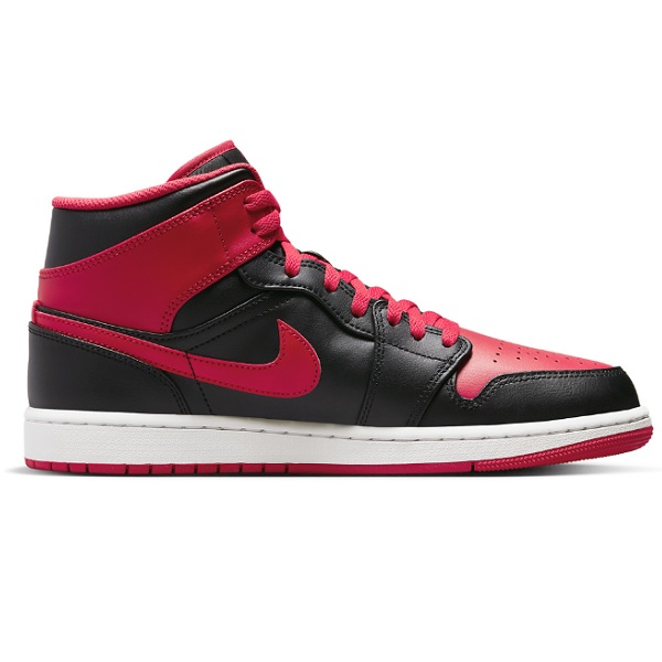 Tenis Air Jordan 1 Mid Retro Negro/rojo/blanco Hombre Talla #27.5